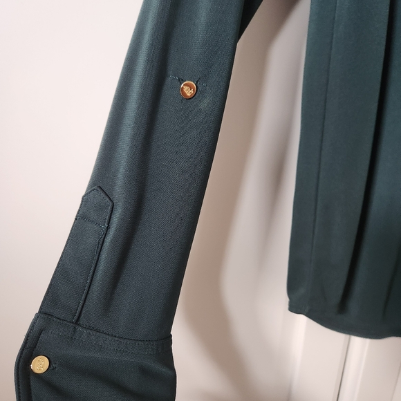 RALPH LAUREN Green blouse shirt gold details size S - Picture 7 of 9